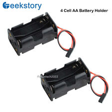 2 Pcs 4 Cell Aa Battery Holder With Jr Connector Battery Holder Case Cover Shell