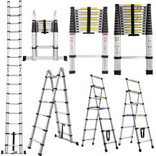 Telescoping Ladder 12ft-20ft Folding Ladder Aluminum Extension Ladders Hooks