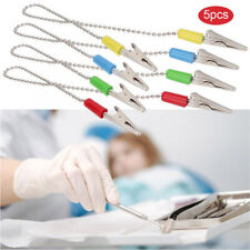5 Pcs Dental Patient Bib Clips Chains Napkin Holder Flexible Coil Ball Mix-color