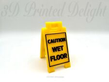 Caution Wet Floor-mini Floor Sign-custom Colors-4 Or 5.5 Height-3d Printed