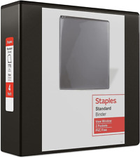 Staples 976181 4-inch Staples Standard View Binder With D-rings Black