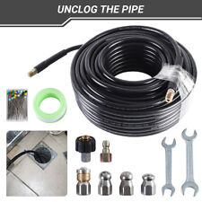 Sewer Jetter Nozzles Kit 100ft Drain Cleaning Hose For Pressure Washer 5800psi