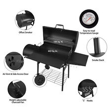 30 Charcoal Grill With Offset Smoker Barbecue Cooker Outdoor Pit Patio Grill Us