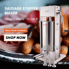 Hakka 32lb 15l Vertical Sausage Stuffer Manual Stainless Steel Meat Filler Maker