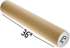 3x36 Proline Premium Kraft Mailing Shipping Tubes With Caps - 12625 Tubes