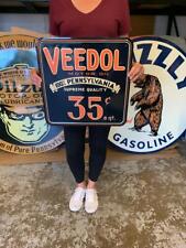 Antique Vintage Old Style Sign Veedol Motor Oil Made In Usa
