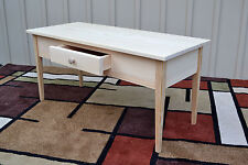 Unfinished Coffee Table Shaker Square Edge Tapered Leg Pine Table