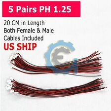 10 Pcs Micro Jst Ph 1.25 2 Pin Male Female Plug Connector With Wire Cable M578