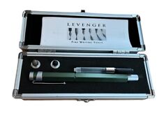 Levenger L-tech Fountain Pen With 2 Stylus Caps Green All Brass Rare