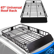 67 Roof Rack Cargo Top Luggage Holder Carrier Basket With Extension Travel New