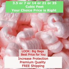 Shipping Peanuts Packing Fill Static Gallons Antistatic Pink Or White 3.5 Cf Bag