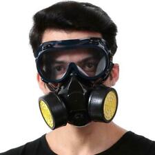 Half Face Gas Mask Dual Filter Cartridge Work Safety Chemical Respirator Glasses