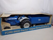 112 Ertl Farm Toy Ford 8600 Tractor Big Blue Wagon Set
