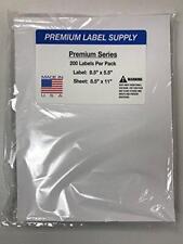 Premium Label Supply 8.5 X 5.5 Half Sheet Self Adhesive Shipping Labels 200ct