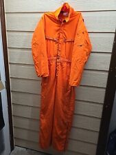 Key Imperial Mens Blaze Orange Coveralls Jumpsuit Lined Insulated Quilted Vtg S