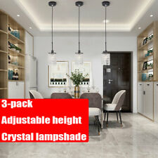 3 Pack Modern Crystal Kitchen Island Restaurant Bar Hanging Pendant Light 40 W