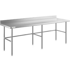 Different Sizes Stainless Steel Open Base Work Prep Table With 4 Backsplash