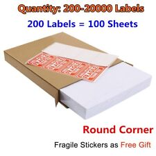 200-20000 Premium 8.5x5.5 Round Corner Shipping Labels Half Sheet Self Adhesive