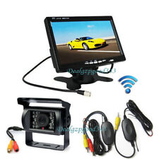 7 Lcd Monitor Vehicle Car Rear View Kit 18ir Wireless Reversing Backup Camera