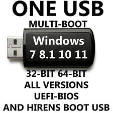 Windows Multi-boot Usb 7 8.1 10 11 And Hirens Boot Usb Uefibios 32-64 Bit