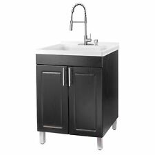 Tehila Utility Sink With Cabinet Vanity Stainless Steel Finish Hi-arc Coil Fauce