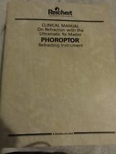 Reichert Phoroptor Refracting Instrument Factory Clinical Manual Phoropter Book