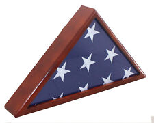 Solid Wood Flag Display Case For Memorialfuneralcasket 5x9.5 Flag Real Glass
