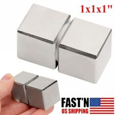 2pc 1x1x1 Large Neodymium Magnets Super Strong Rare Earth Block Magnet W Box
