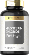 Magnesium Chloride 1560 Mg 200 Tablets Cloruro De Magnesio By Carlyle