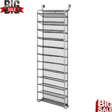 12 Tier 36 Pairs Over The Door Shoe Rack Shelves Display Organizer Metal Gray Us