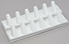 12 Finger Display White Ring Display White Leatherette Jewelry Display Stand