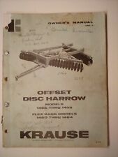 Krause Offset Disc Harrow Mod 1465-1499 Flex Gang Mod 1460-1464 Owners Man 374