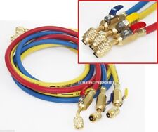 R134a R410a R22 3 Color 5ft Hvac Ac Charging Hoses 14 Fitting W Ball Valves