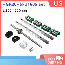 2pcs Hgr20 Linear Guide Rail 200mm1700mm Kit Sfu1605 Ballscrew Bkbf12 Set Cnc