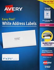 Avery 5160 Easy Peel White Address Labels Laser Printers Pop-up Edge 1 X 2 58