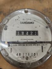 Sangamo Type J4s Electric Watthour Meter Cl200 240v 3w 30ta 7.2kh Kwh Ez Read