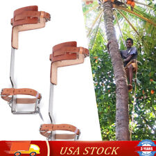 200kg Stainless Steel Tree Climbing Spikes Gaffs Spur Pair Set W2x Ankle Strap