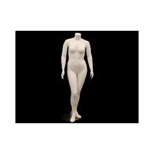 Plus Size Headless Full Body Matte White Female Mannequin With Metal Base