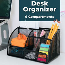 Desk Organizer Pen Pencil Holder Storage Tray Desktop Office Metal Mesh Drawer