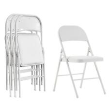 4 Pack Metal Frame Folding Chair Mounted With Triple Braced Padded Seat