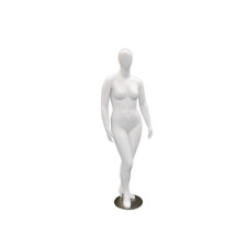 Plus Size Female Egg Head Matte White Standing Mannequin With Base