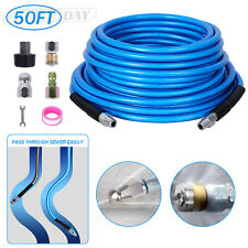 Sewer Jetter Nozzle Kit 14 Npt 50ft Drain Cleaning Hose For Pressure Washer Us