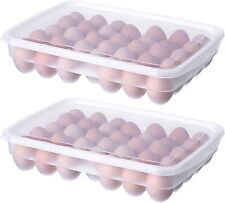 68 Egg Container For Refrigerator Tray 2-layer With Lids Stackable Organizer