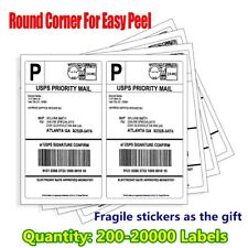 200-20000 8.5x5.5 Shipping Labels Round Corner Half Sheet Self Adhesive Labels