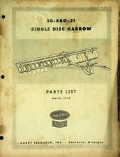 Vtg Original Harry Ferguson Ford 50-abo-21 Single Disc Harrow Parts List