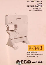 Piranha Sep 120 Ironworker Instructions And Parts Manual