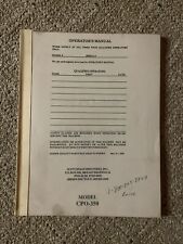 Scotchman Cold Saw Model Cpo-350 Owners Manual 69 Pages Serial 22970593  Up