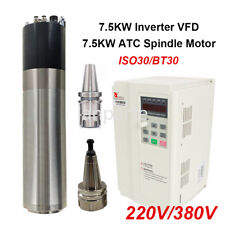 7.5kw Water Cooled Atc Spindle Motor Bt30 Iso30 Auto Tool Change Vfd Inverter