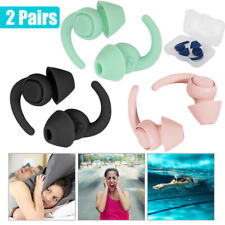2 Pairs Silicone Ear Plugs Waterproof For Sleeping Noise Cancelling Comfortable