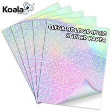 Koala Clear Holographic Sticker Paper Self-adhesive Laminating Sheets Overlay A4
